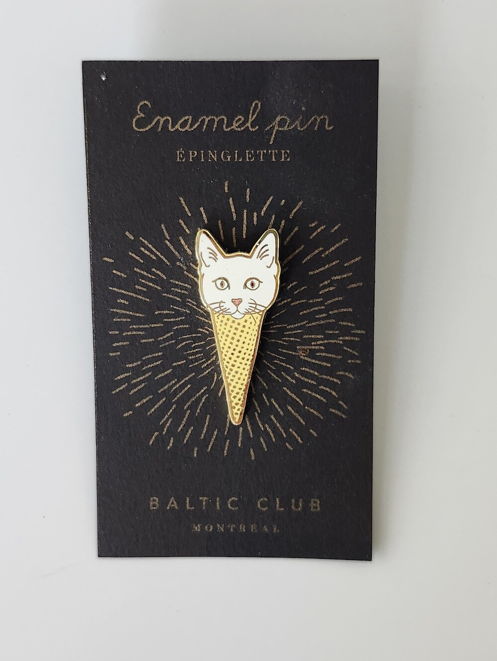 Cat Ice Cream Cone Pin